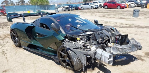 Crashed $1.3 million McLaren Senna from viral video turns up at insurance auction