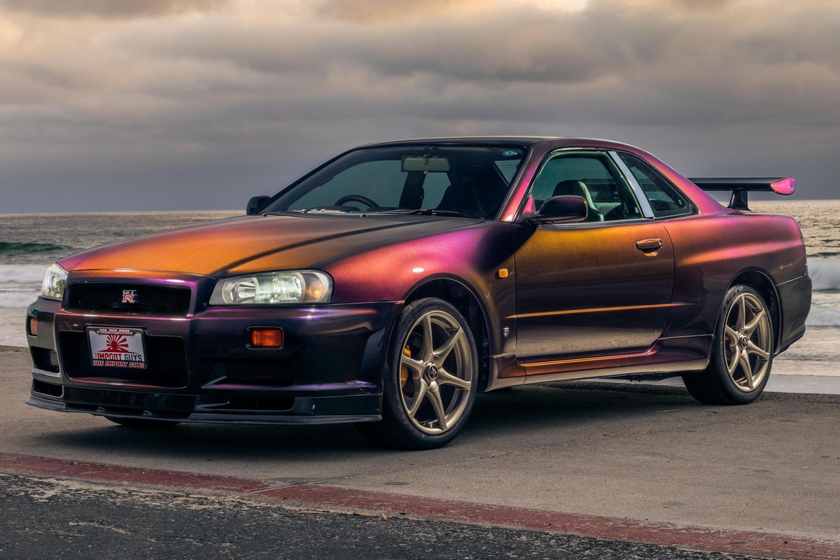 Rare R34 Nissan Skyline GT R V Spec In Midnight Purple Available For 