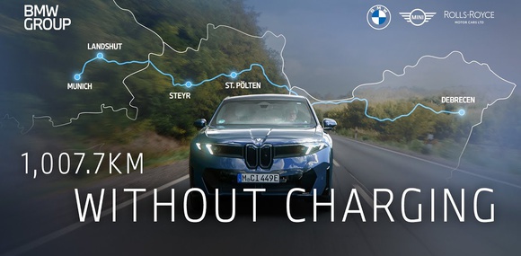 BMW iX3 проїхав понад 1000 км на одній зарядці, хоча офіційний запас ходу 805 км