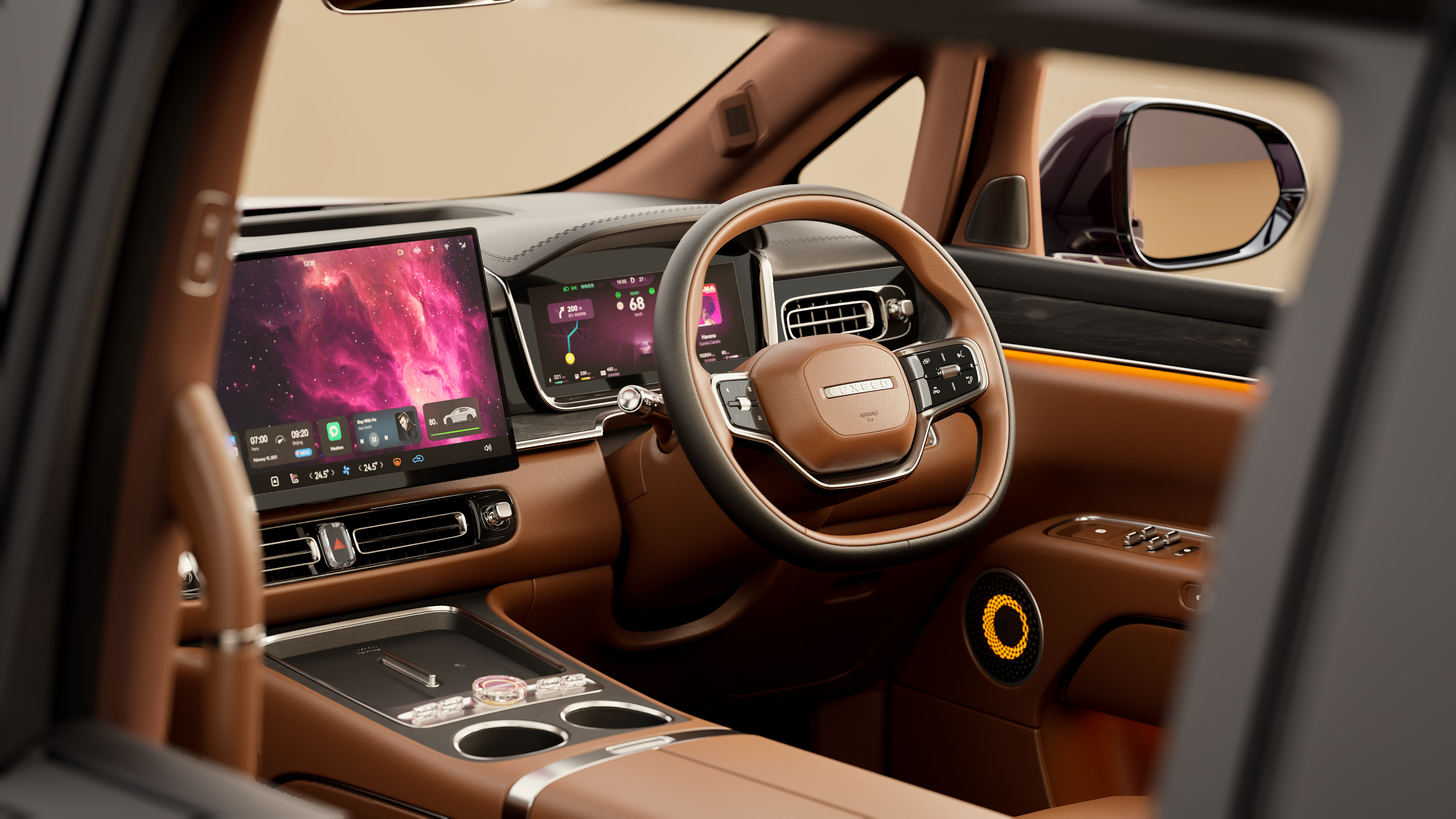 Interieur en dashboard van de Luxeed LLounge
