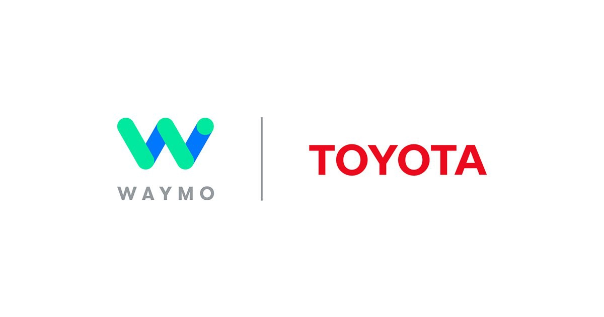 Logo's van samenwerkingspartners Waymo en Toyota