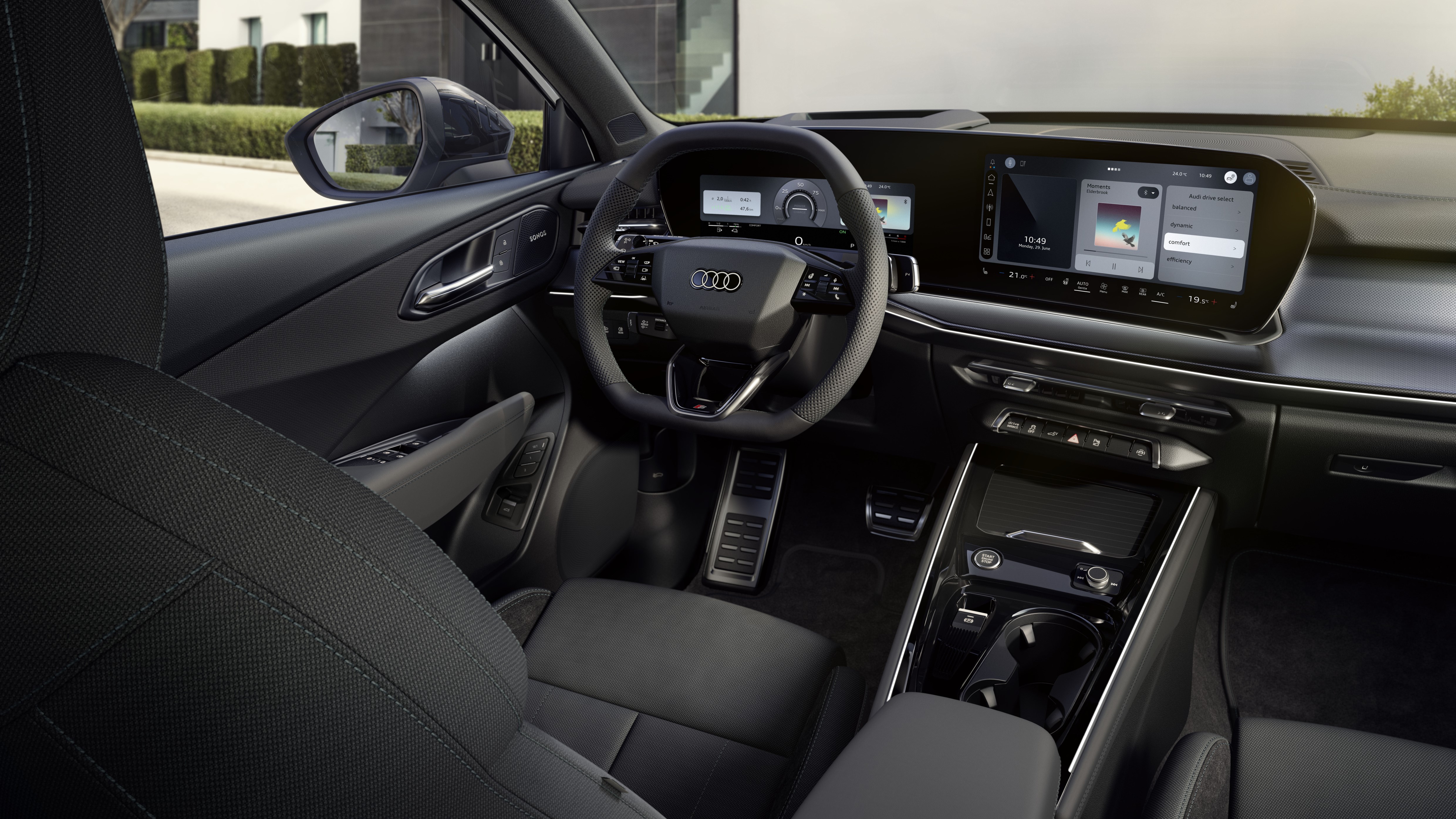 Interieur van de Audi Q3 met digitale cockpit